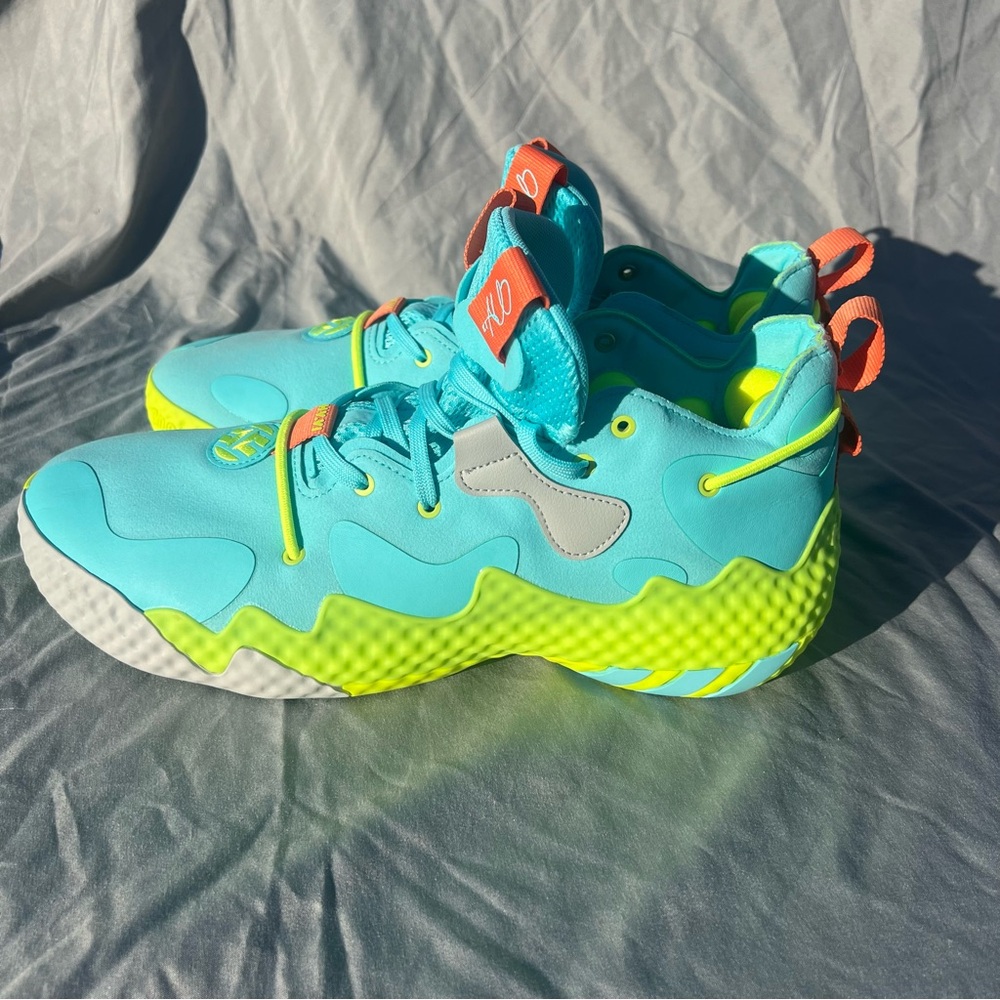 Adidas Harden Vol 6 Basketball Shoes Mens 12 GV8703 Pulse Aqua Solar Yellow